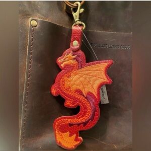 Portland Leather Chili Red Dragon Bag Charm Bag Flair - NEW